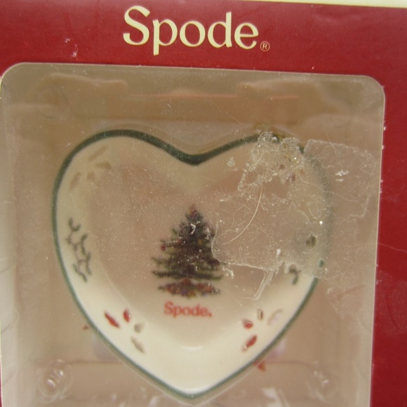 SPODE Christmas‎ Tree Heart Shaped Candy Nut Trinket Dish NEW - Picture 1 of 7